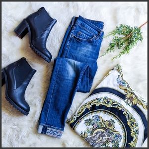 EUC RARE DSQUARED2 Logo Cuffed Slim Jeans